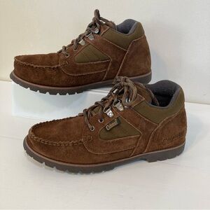 Coleman Mens Brown Suede Leather Hiking Boots Sz 9 Lace Up Camping Trail Outdoor